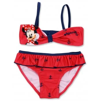 Dievčenské dvojdielne plavky Minnie Mouse - červené