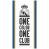 Bavlnená futbalová osuška FC Real Madrid - motív ONE COLOR ONE CLUB, alebo ak slovensky Jedna farba, jeden klub. Je vyrobená zo 100% bavlny 320 gr./m2. Jej povrch je hladký, velúrový, z jemne strihaného froté. Druhá strana je tvorená husto tkanou froté slučkou bielej farby. Ide o licenčnú osušku s hologramom na štítku. Je ideálna pre všetkých fanúšikov futbalového klubu Real Madrid, a to nielen na doma, ale hodí sa aj na pláž, alebo k bazénu. Farby tejto osušky sú veľmi intenzívne aj po mnohých praniach. Rozmery sú 70 x 140 cm.
Oficiálny licenčný produkt FC Real Madrid. Ak ste fanúšikmi tohto klubu, neprehliadnite našu ponuku obliečok a vankúšikov FC Real Madrid.
Táto osuška získala medzinárodný certifikát OEKO-TEX STANDARD 100, ktorý zaručuje rozmerovú a farebnú stálosť materiálu aj to, že výrobok neobsahuje škodlivé látky.