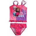 Dievčenské dvojdielne plavky Ľadové kráľovstvo - Sister Queens - tm. ružové