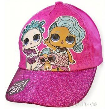 Dievčenská šiltovka s trblietavým šiltom L.O.L. Surprise - tm. ružová