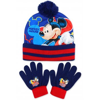 Chlapčenská zimná čiapka + prstové rukavice Mickey Mouse