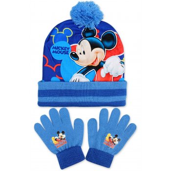 Chlapčenská zimná čiapka + prstové rukavice Mickey Mouse