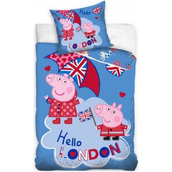 Detské posteľné obliečky Prasiatko Peppa a George v Londýne