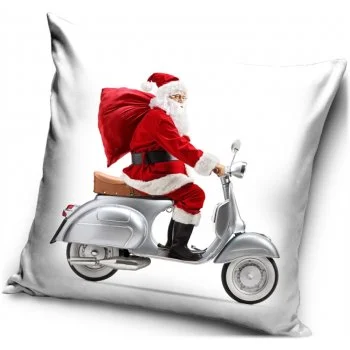 Vianočný povlak na vankúš Santa na Vespe