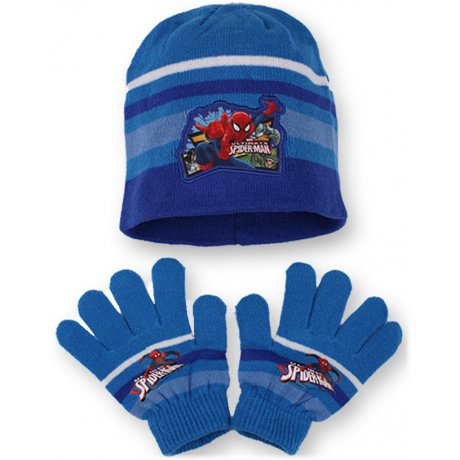 Chlapčenská čiapka + prstové rukavice pre menšie deti Spiderman