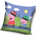 Obliečka na vankúš Prasiatko Peppa na kolobežke