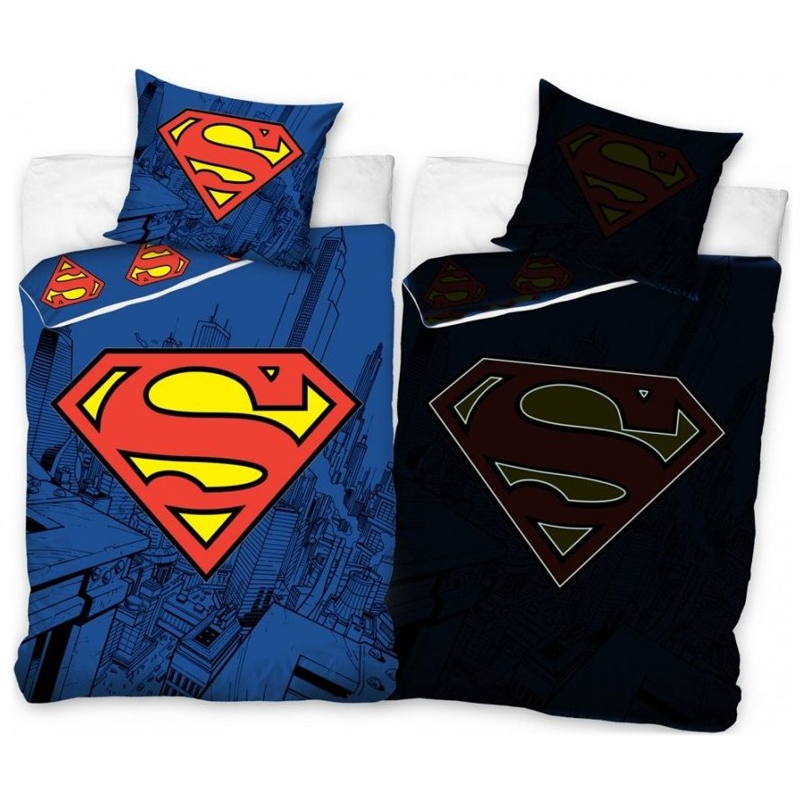 Bavlnené posteľné obliečky Superman - so svietiacim efektom