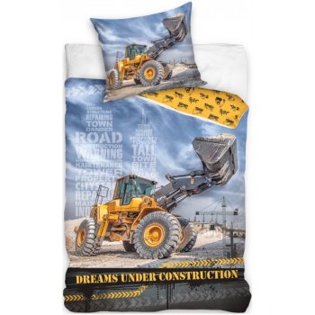 Bavlnené posteľné obliečky Buldozér