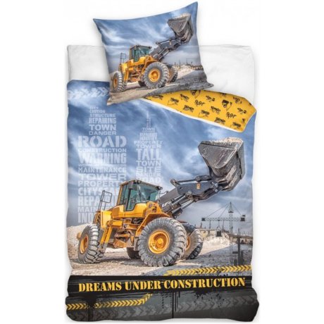 Bavlnené posteľné obliečky Buldozér