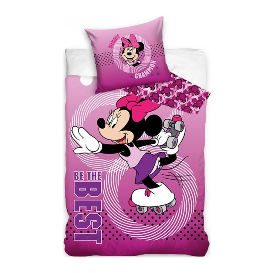 Bavlnené posteľné obliečky Minnie Mouse na korčuliach