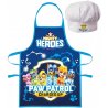 Set chlapčenské zástery a kuchárske čiapky Tlapková patrola - Paw Patrol - motív Charged Up. Zástera je vhodná pre malých kuchárov, ale aj do výtvarnej výchovy, do keramiky, či ako pracovná zástera k rôznym školským aj mimoškolským pracovným činnostiam. Tento kuchársky set je vhodný pre deti od 3 rokov. Možno ho prať pri teplote do 60°C.