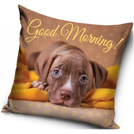 Obliečka na vankúš s psíkom - Good Morning!
