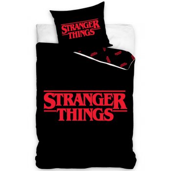 Bavlnené posteľné obliečky Stranger Things Black