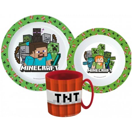 Sada plastového riadu Minecraft s hrnčekom TNT